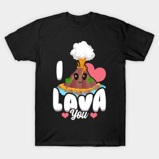 Funny I Lava You Volcano Valentine's Day Pun T-Shirt